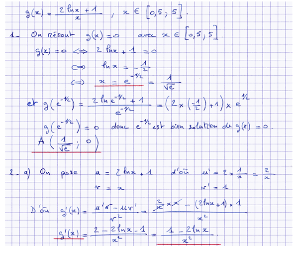 Corrigé exercice 6 sur les primitives