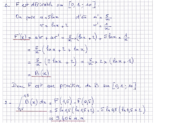 Corrigé exercice 8 sur les primitives