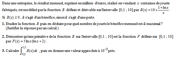 Exercice sur les primitives