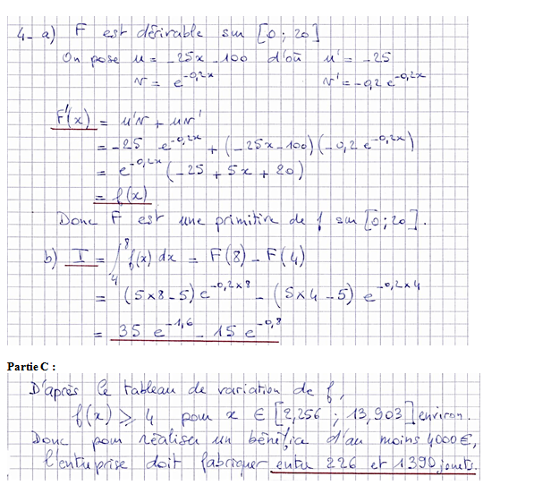 Corrigé exercice 9 sur les primitives