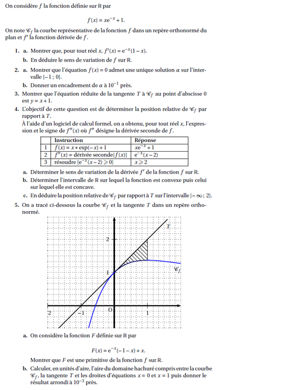 Exercice sur les primitives