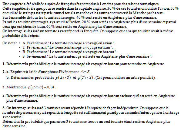 Exercice sur les probabilités conditionnelles