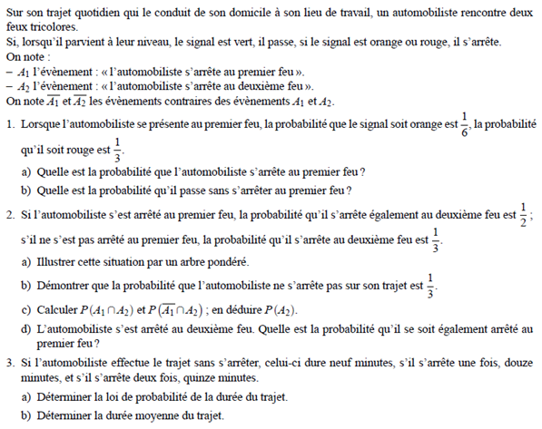 Exercice sur les probabilités conditionnelles