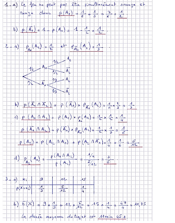 Corrigé exercice 8 sur les probabilités conditionnelles