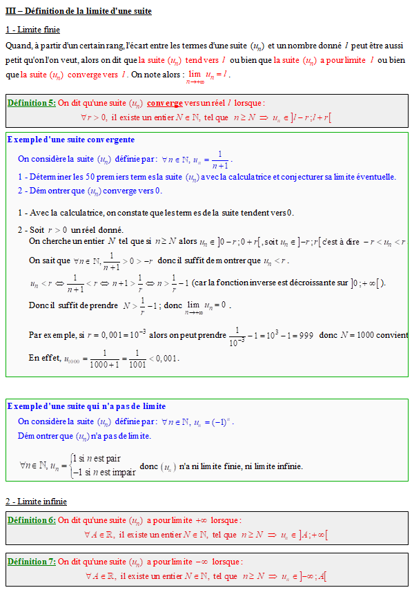 Cours sur les suites numériques - terminale S - page 3