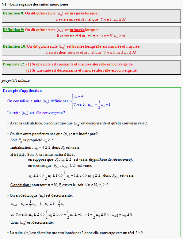 Cours sur les suites numériques - terminale S - page 7