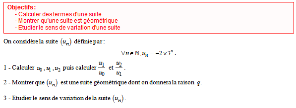 Exercice sur les suites