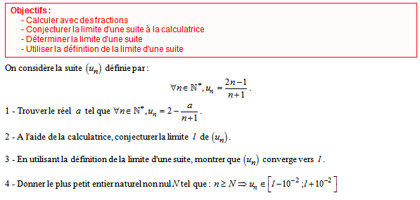 Exercice sur les suites