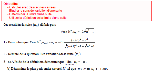 Exercice sur les suites