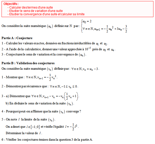 Exercice sur les suites