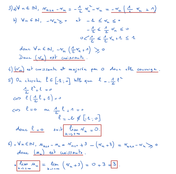 Corrigé exercice 6 sur les suites