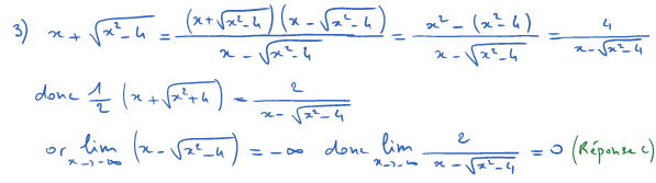 Corrigé exercice 3 sur les limites de fonctions