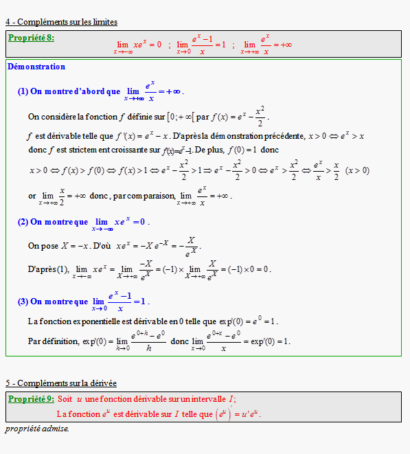 Cours sur la fonction exponentielle - terminale S - page 4