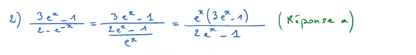 Corrigé exercice 5 sur la fonction exponentielle