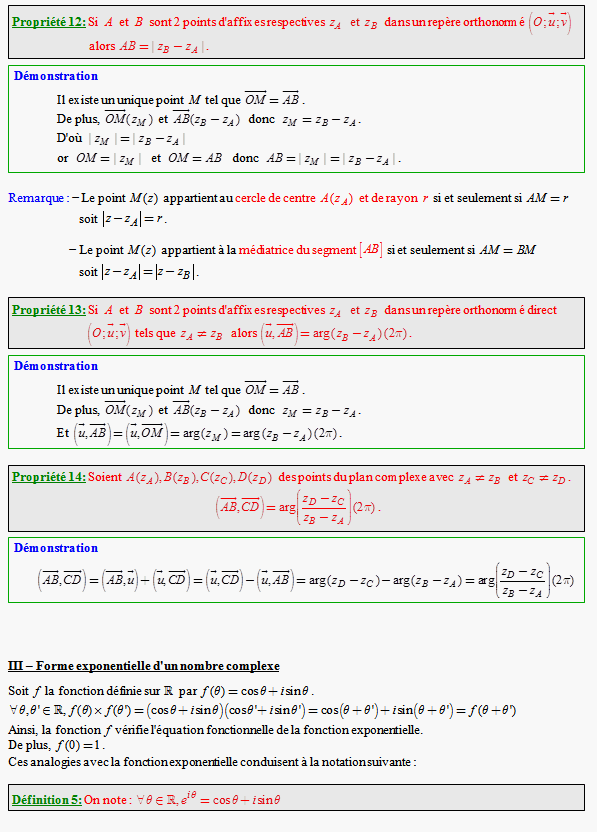 Cours sur les nombres complexes - terminale S - page 6