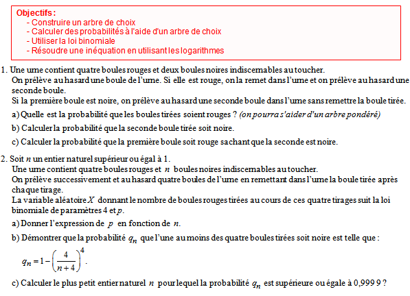 Exercice sur les probabilités conditionnelles