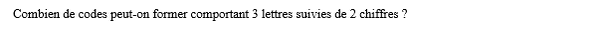 exercice sur Code avec des lettres et des chiffres
