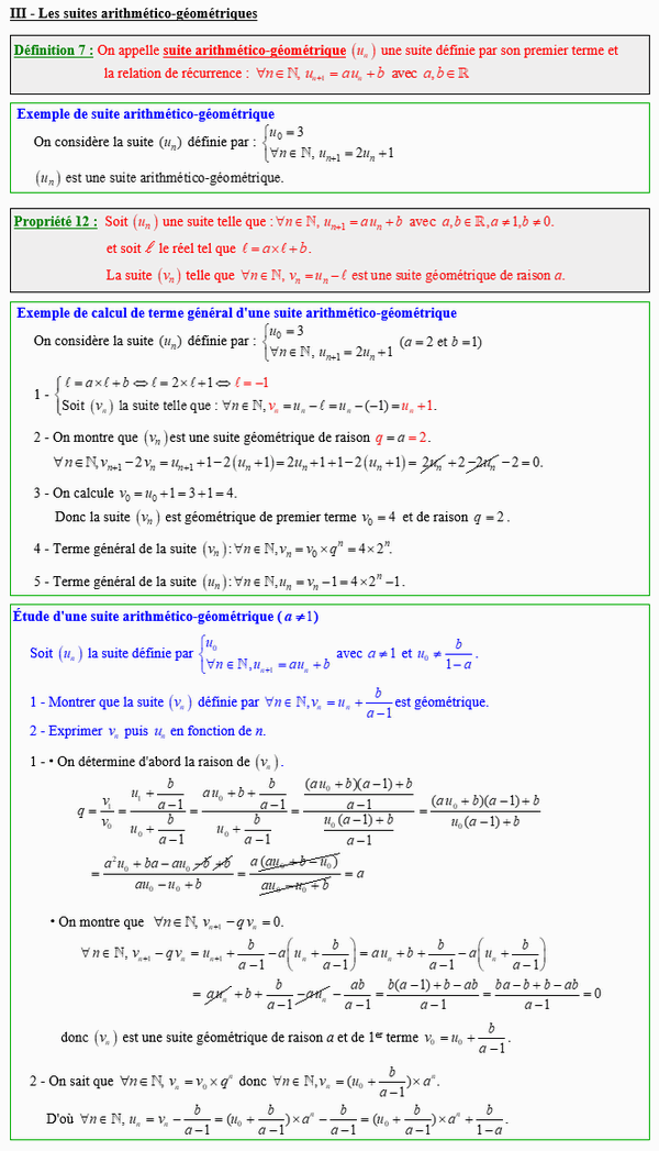 Maths terminale spécialité - Suites arithmético-géométriques