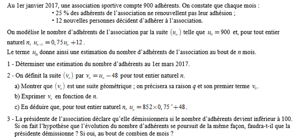 exercice sur Suite arithmético-géométrique