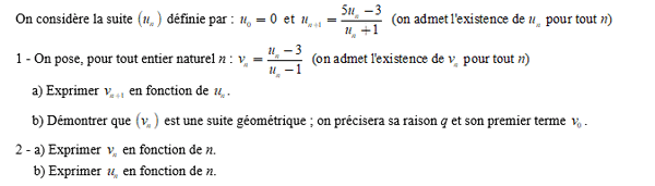 exercice sur Avec deux suites combinées