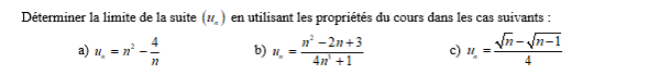 exercice sur Calculs de limites