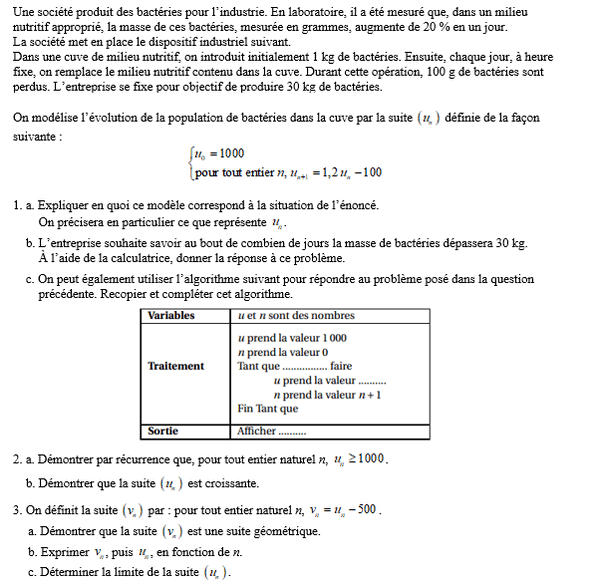 exercice sur Suite arithmético-géométrique