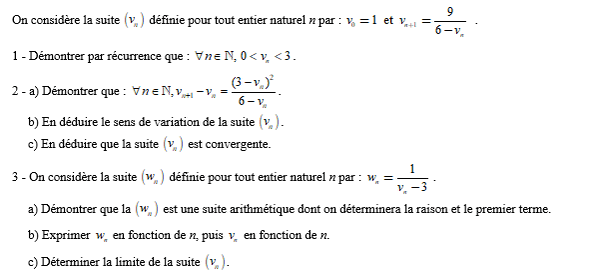 exercice sur Suite géométrique auxiliaire