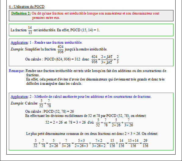 Cours sur le PGCD - troisième - page 2