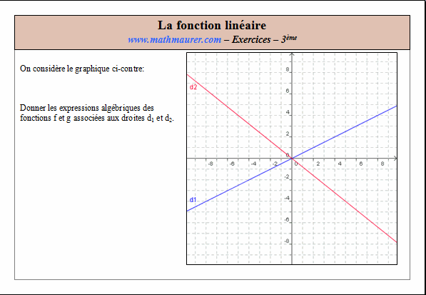 Exercice sur la fonction linéaire
