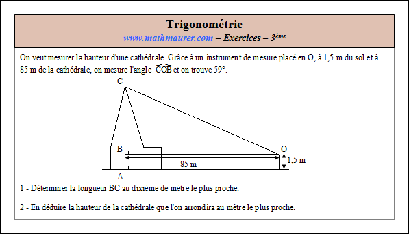 Exercice sur la trigonométrie