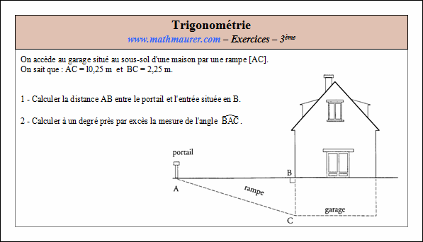 Exercice sur la trigonométrie