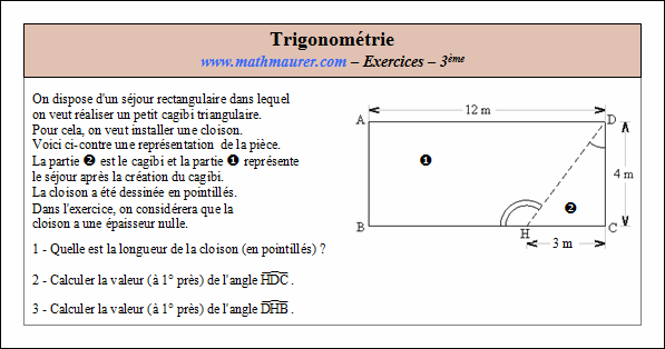 Exercice sur la trigonométrie
