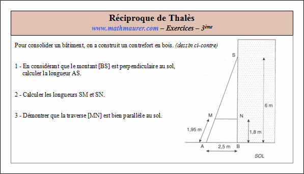 Exercice sur la réciproque de Thalès