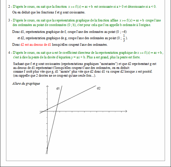 Corrigé exercice 1 sur l'interprétation graphique d'un système