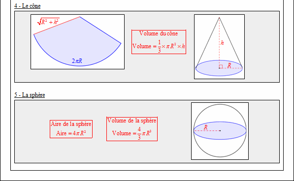 Cours sur les aires et les volumes - troisième - page 2