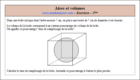Exercice sur les aires et les volumes