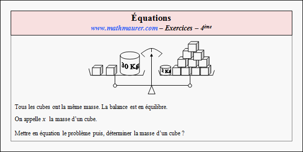 Exercice sur les équations et la factorisation
