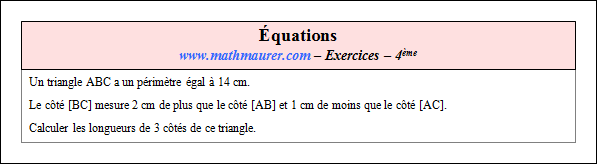Exercice sur les équations et la factorisation