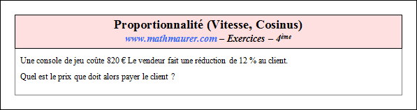 Exercice sur la proportionnalité