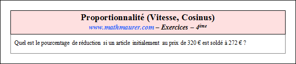 Exercice sur la proportionnalité