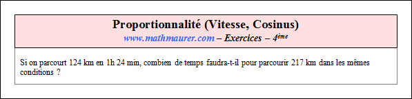 Exercice sur la proportionnalité
