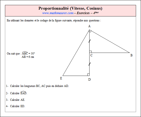 Exercice sur la proportionnalité