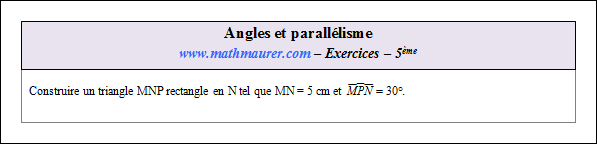 Exercice sur angles et parallélisme