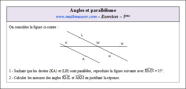 Exercice sur angles et parallélisme