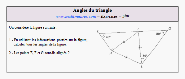 Exercice sur les angles du triangle