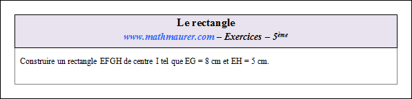 Exercice sur le rectangle