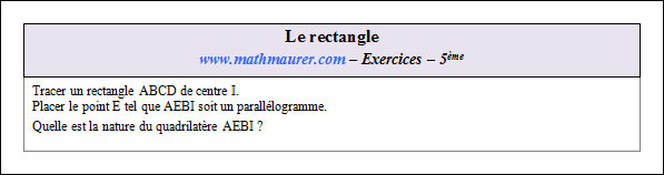 Exercice sur le rectangle