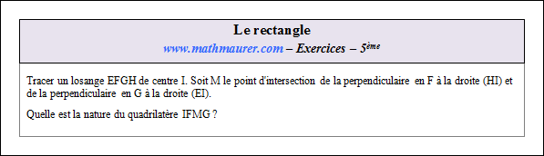 Exercice sur le rectangle