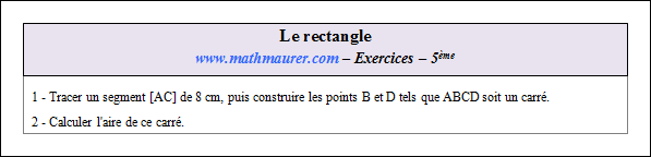 Exercice sur le rectangle