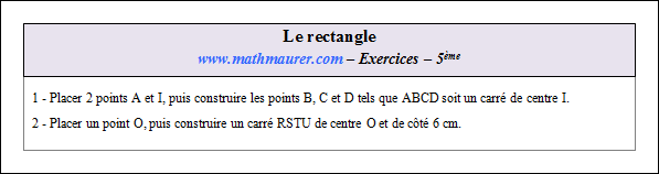 Exercice sur le rectangle